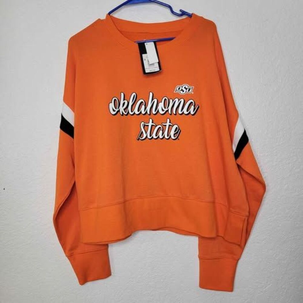 Oklahoma State University OSU Crewneck Cropped Sweatshirt Size XL